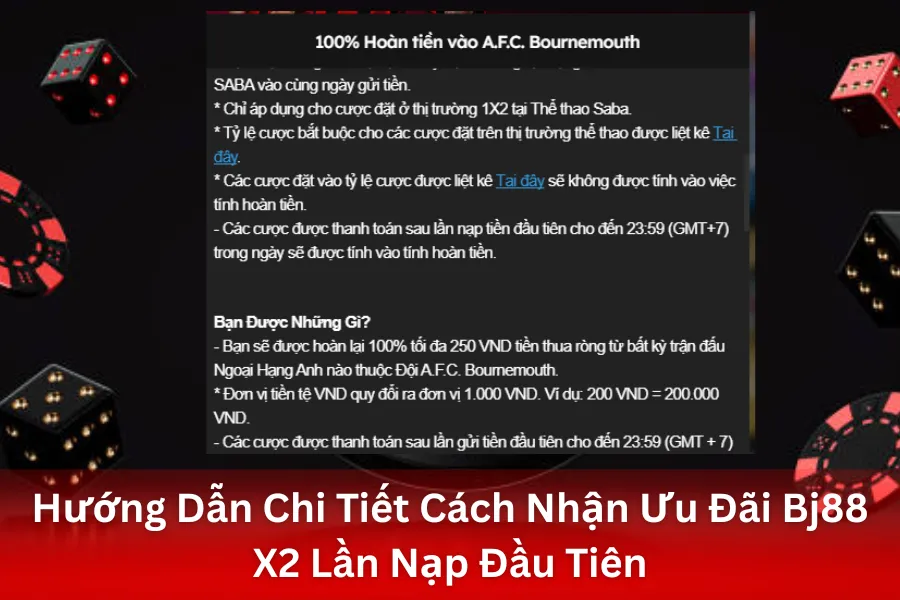 Hướng Dẫn Chi Tiết Cách Nhận Ưu Đãi Bj88 X2 Lần Nạp Đầu Tiên